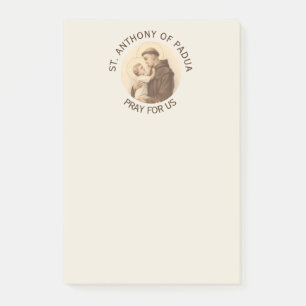 St Anthony av den Padua babyen Jesus Post-it Block