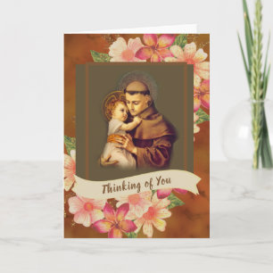 St Anthony av den Padua babyJesus blommigten Kort
