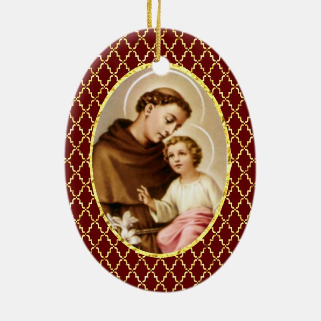 St Anthony av Padua Julgransprydnad Keramik (Baksidan)