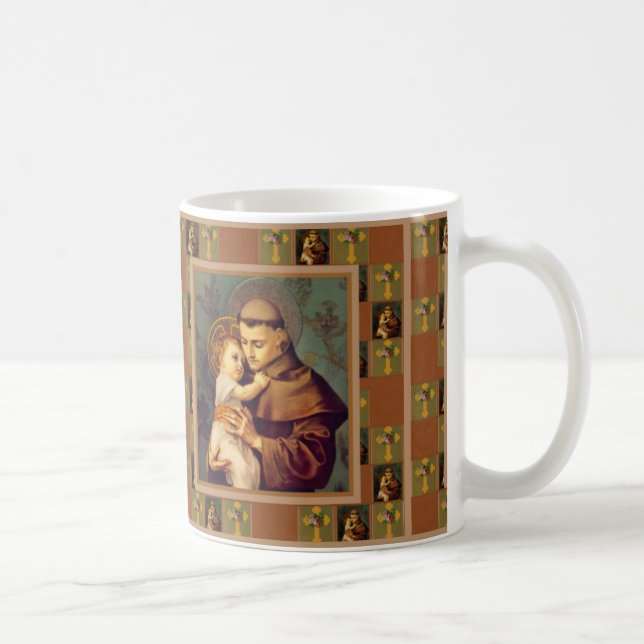 St Anthony av Padua med babyen Jesus Kaffemugg (Höger)