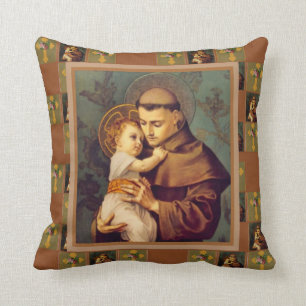 St Anthony av Padua med babyen Jesus Kudde