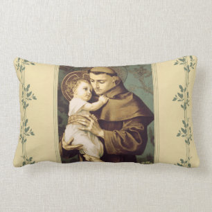St Anthony av Padua med babyen Jesus Lumbarkudde