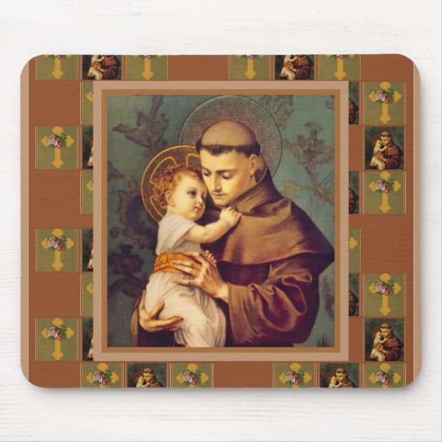 St Anthony av Padua med babyen Jesus Musmatta (Framsidan)