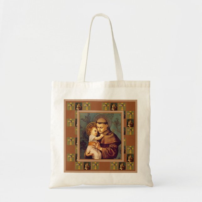 St Anthony av Padua med babyen Jesus Tygkasse (Framsidan)