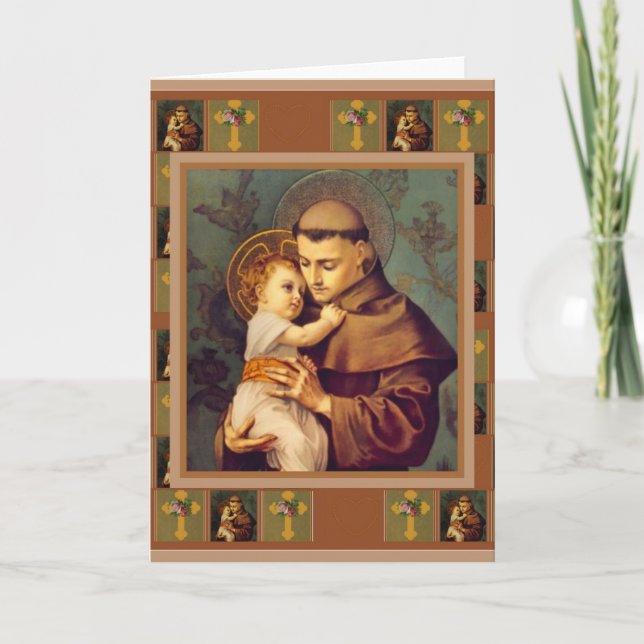 St Anthony av Padua med babyJesus arga ro Kort (Framsida)