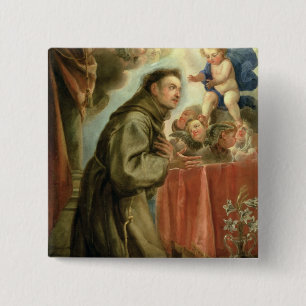 St Anthony av Padua som älskar Kristusbarnet Knapp