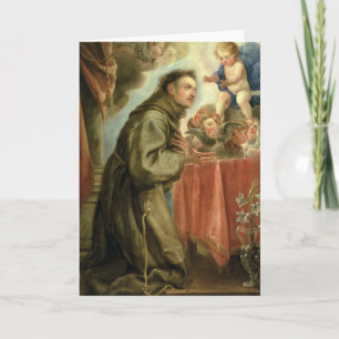 St Anthony av Padua som älskar Kristusbarnet Kort