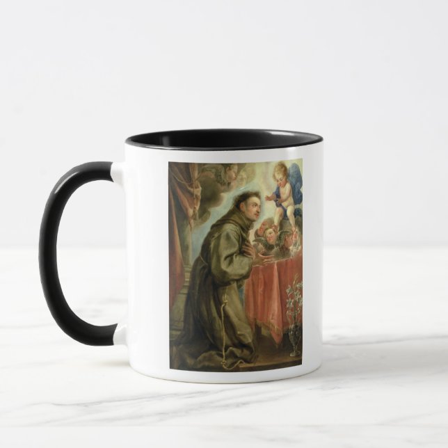 St Anthony av Padua som älskar Kristusbarnet Mugg (Vänster)