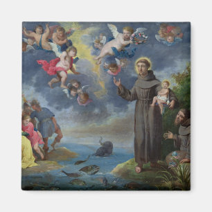 St Anthony av Padua som predikar till fisken Magnet