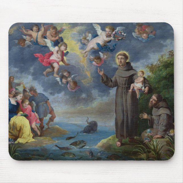 St Anthony av Padua som predikar till fisken Musmatta (Framsidan)