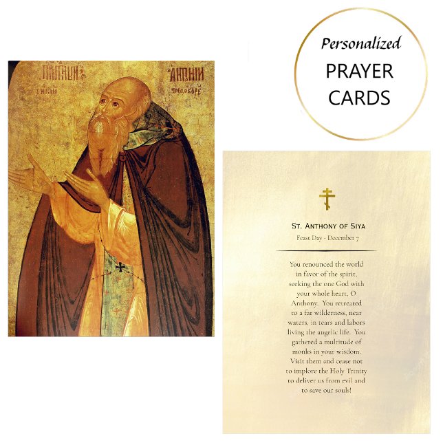 St. Anthony av Siya Orthodox Christian Prayer Card Placeringskort (Skapare uppladdad)