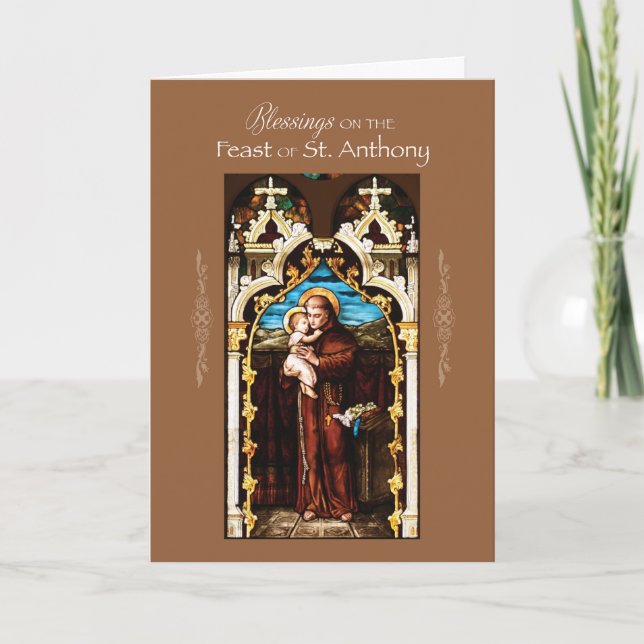 St Anthony av välsignelser för Padua festmåltiddag Kort (Framsida)