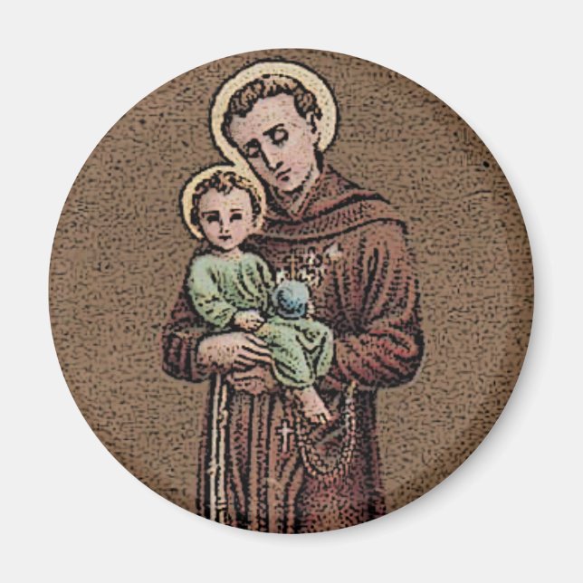 St. Anthony & Baby Jesus Magnet (Framsidan)