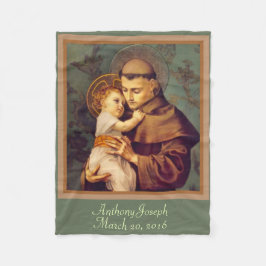 St Anthony & babyen Jesus PERSONIFIERAR Fleecefilt