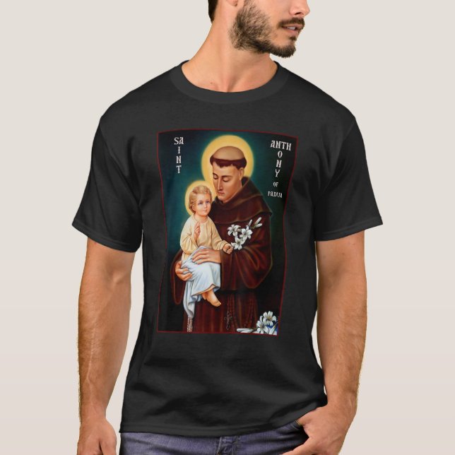 St Anthony från Padua, katolskt Saint T Shirt (Framsida)