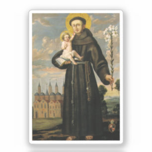 St Anthony från Padua med Child Jesus Klistermärken