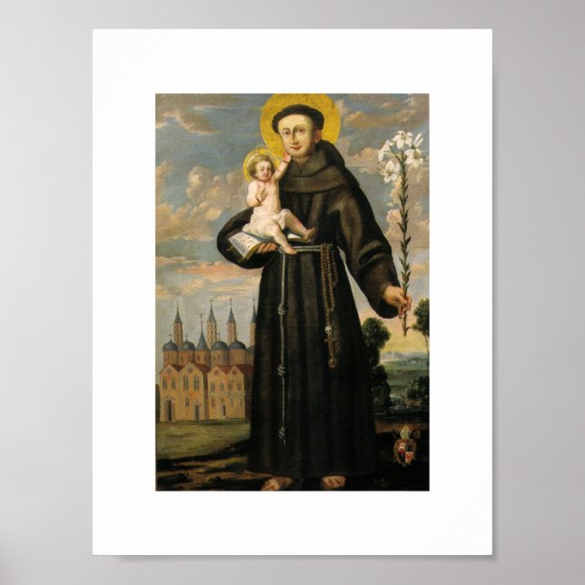 St Anthony från Padua med Child Jesus Poster (Framsidan)