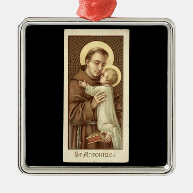 St. Anthony från Padua och Jesus Kristus Julgransprydnad Metall (Framsidan)