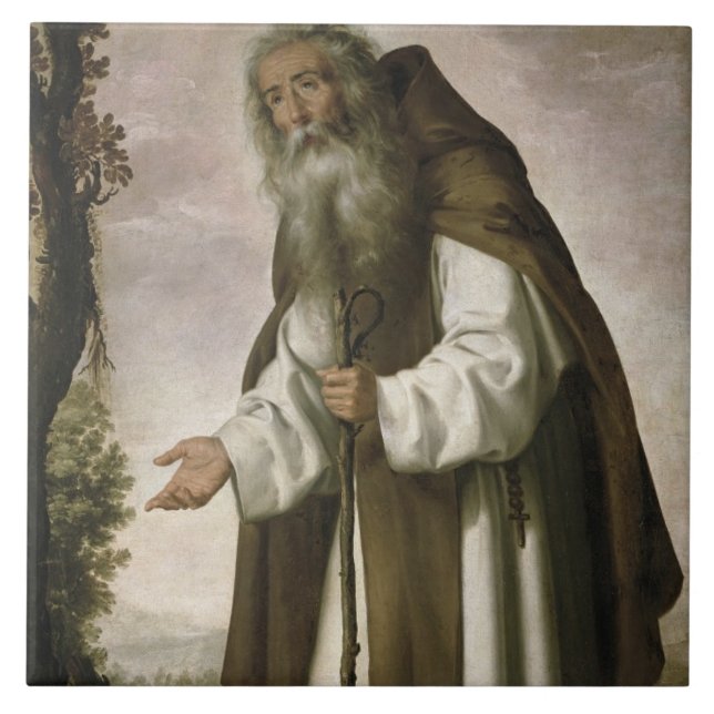 St Anthony görade modfälld, 1640 (olja på kanfas) Kakelplatta (Framsidan)