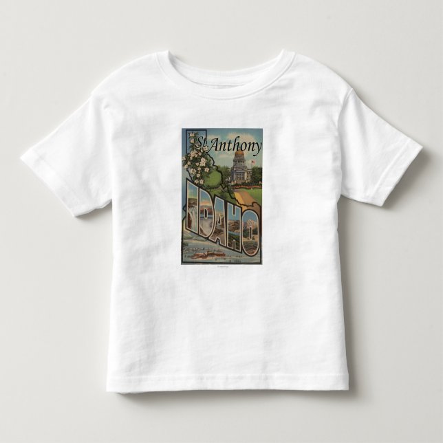 St Anthony Idaho - stora brevplatser Tee (Framsida)