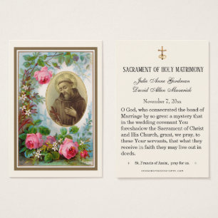 St. Anthony Jesus Elegant Guld Bröllopspresent Kor Visitkort