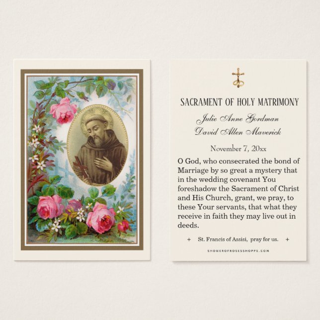 St. Anthony Jesus Elegant Guld Bröllopspresent Kor Visitkort (Framsida & baksida)