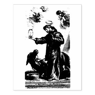 St Anthony, Miracle of the Mule Rubber Frimärke Stämpel