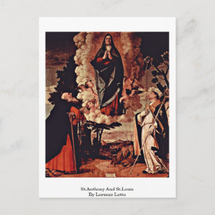 St. Anthony och St. Louis av Lorenzo Lotto Vykort