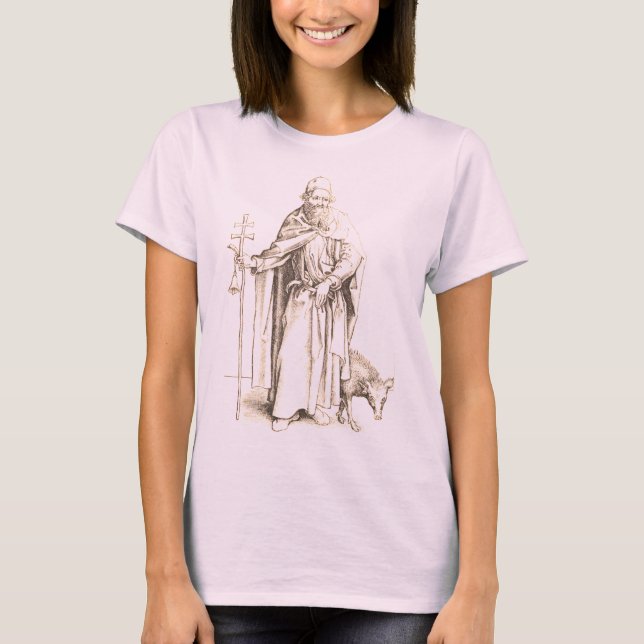 St Anthony of Egypten, Far of All Munk T-Shirt (Framsida)