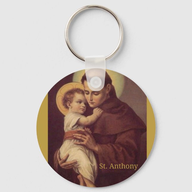 St. Anthony of Padua Baby Jesus Nyckelring (Framsida)