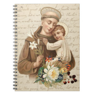 St. Anthony of Padua & Child Jesus Religiösa Anteckningsbok