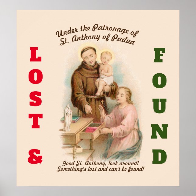 St Anthony of Padua, Finder of Borttappad Sak (TF  Poster (Framsidan)