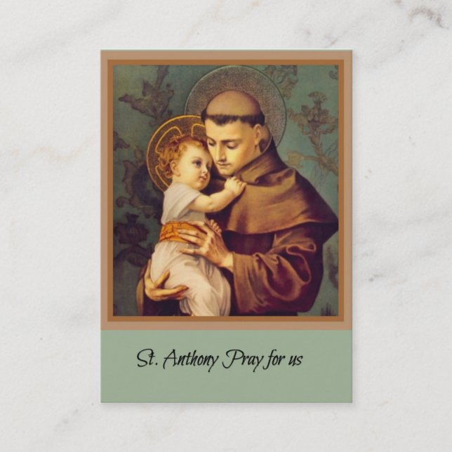 St. Anthony of Padua Heliga Cards Visitkort (Framsida)