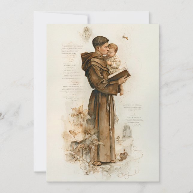 St. Anthony of Padua Holding Child Julkort (Framsida)