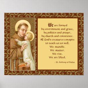 St. Anthony of Padua (JM 05) med citat Poster