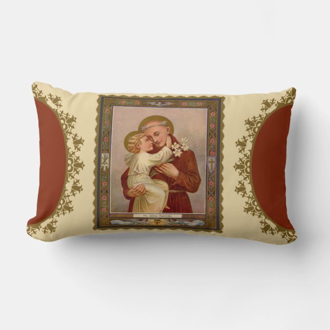 St. Anthony of Padua med Baby Jesus Lumbarkudde (Framsida)