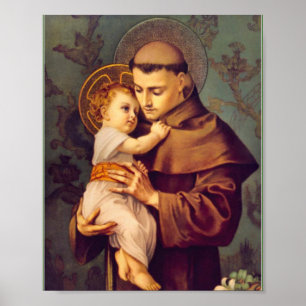 St. Anthony of Padua med Baby Jesus Poster Skriv u