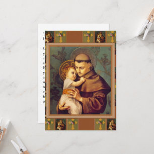St. Anthony of Padua med Baby Jesus Prayer Card Kort
