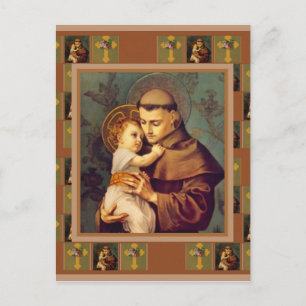 St. Anthony of Padua med Baby Jesus Vykort