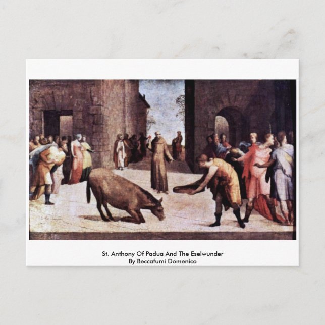 St. Anthony of Padua och Eselwunder Vykort (Framsida)