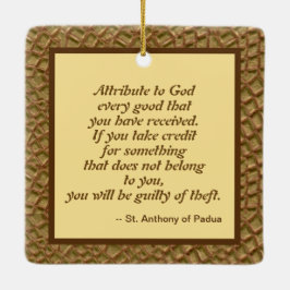 St. Anthony of Padua & the Jesus Child (JM 05) Julgransprydnad Keramik