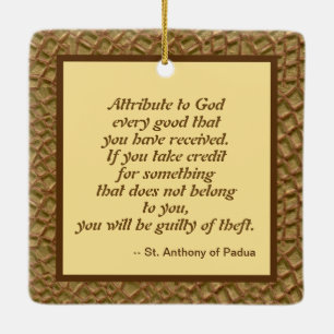 St. Anthony of Padua & the Jesus Child (JM 05) Julgransprydnad Keramik