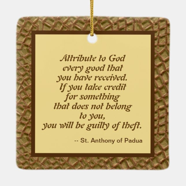 St. Anthony of Padua & the Jesus Child (JM 05) Julgransprydnad Keramik (Baksida)