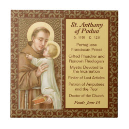 St. Anthony of Padua & the Jesus Child (JM 05) Kakelplatta