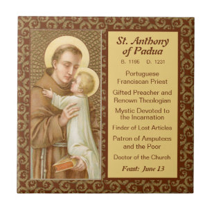 St. Anthony of Padua & the Jesus Child (JM 05) Kakelplatta
