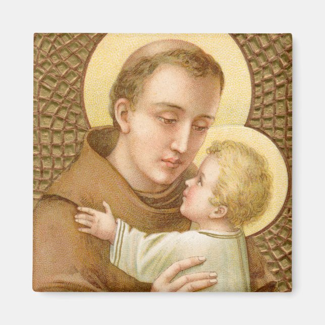 St. Anthony of Padua & the Jesus Child (JM 05) Magnet (Framsidan)
