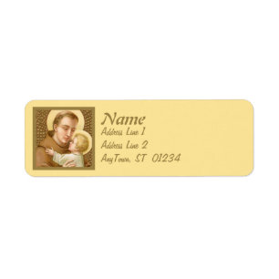 St. Anthony of Padua & the Jesus Child (JM 05) Returadress Etikett
