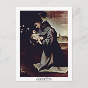 St. Anthony Padua av Zurbarán Francisco De Vykort