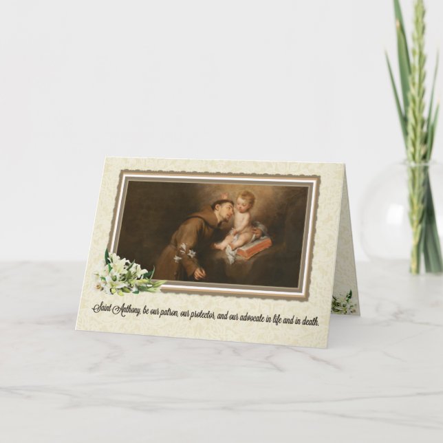 St Anthony Padua med Jesus katolska Religiösa Kort (Framsida)