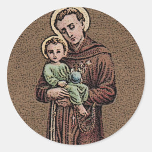 St. Anthony Pray for Us Runt Klistermärke